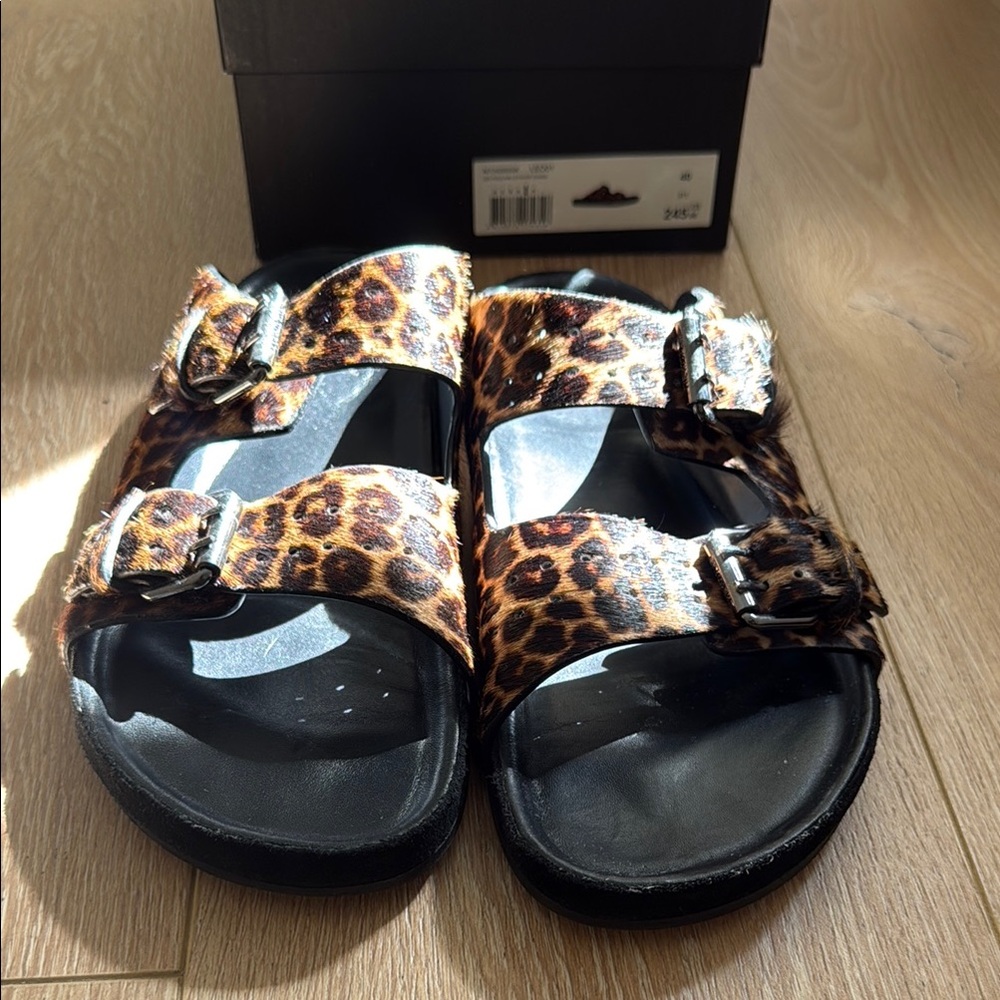The Kooples animal print slides
